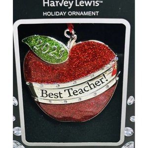 2023 Harvey Lewis Best Teacher Apple Ornament School Gift European Fine Crystals